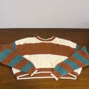 Striped Brown and Teal Sweater